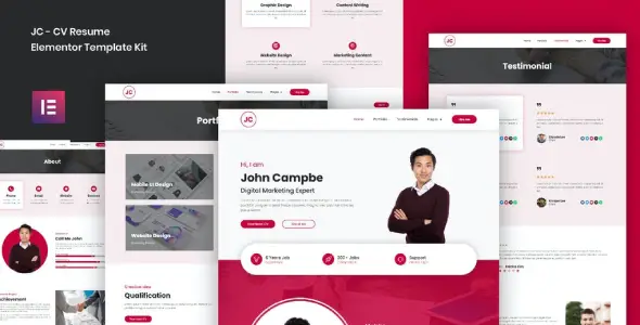 JC – CV Resume Elementor Template Kit